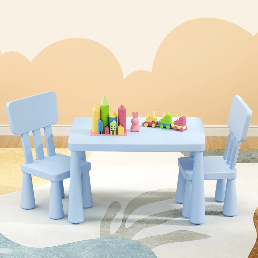 Blue 1 Table 2 Chairs Set