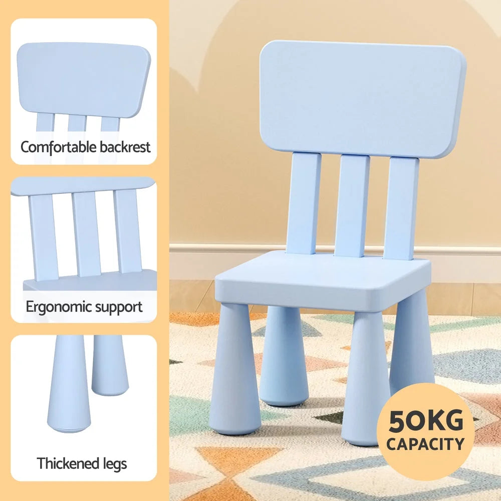 Keezi Table And Chairs Set Blue