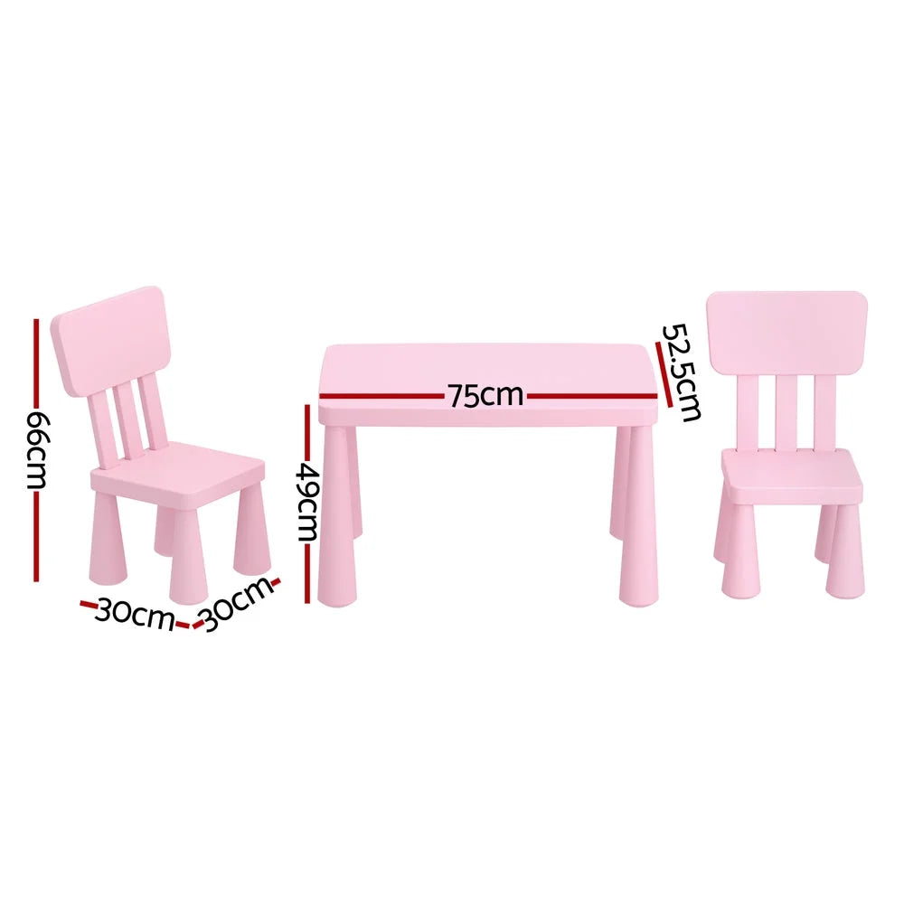1 Keezi Kids Table and 2 Chairs Set Pink - Baby & Kids >