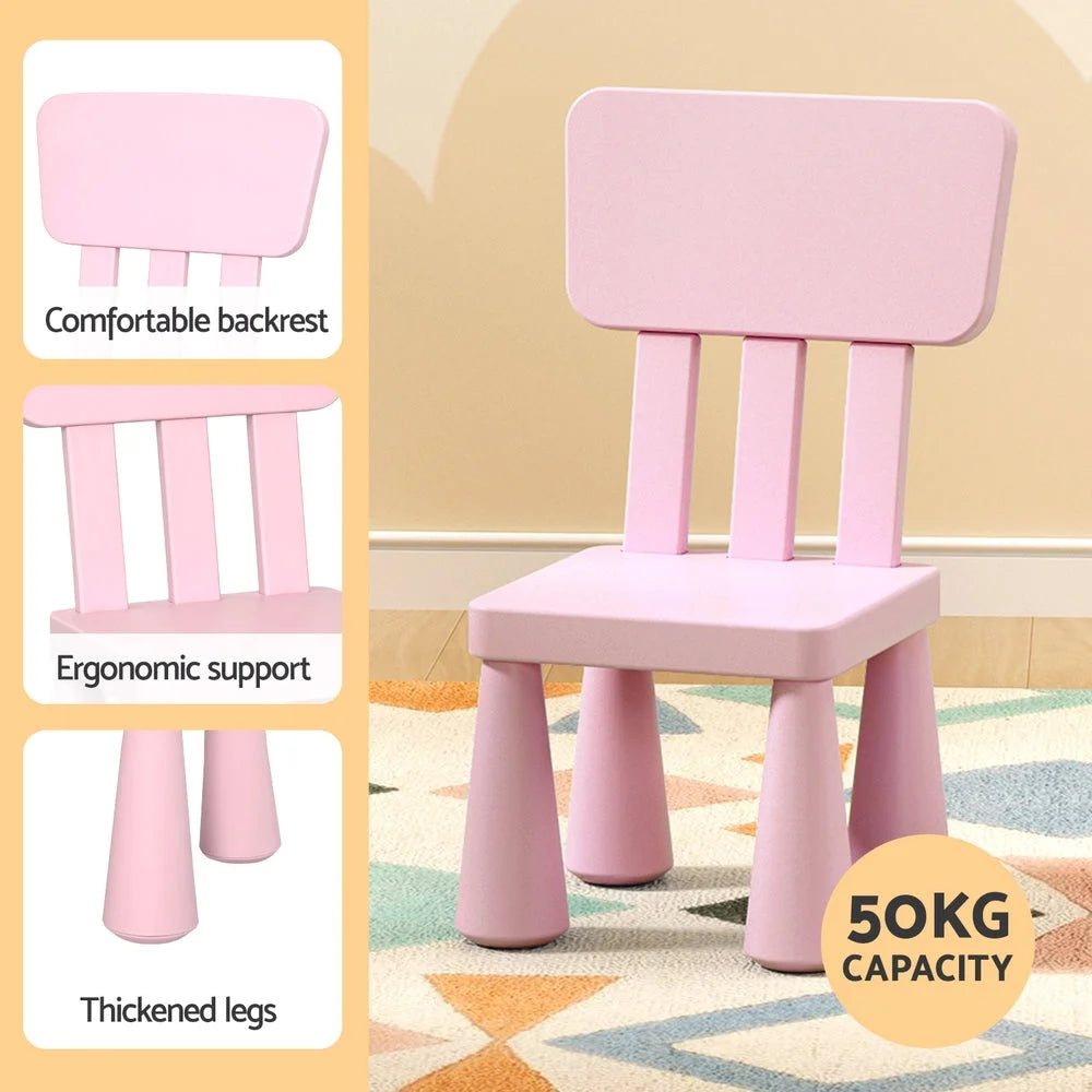 1 Keezi Kids Table and 2 Chairs Set Pink - Baby & Kids >