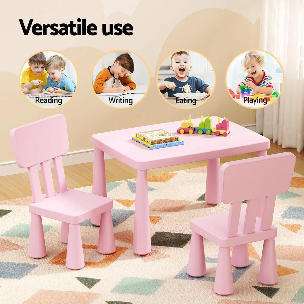 1 Keezi Kids Table and 2 Chairs Set Pink - Baby & Kids >