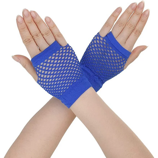 1 Pair Fishnet Gloves Fingerless Wrist Length 70s 80s