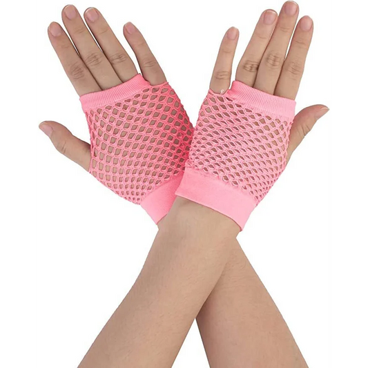 1 Pair Fishnet Gloves Fingerless Wrist Length 70s 80s