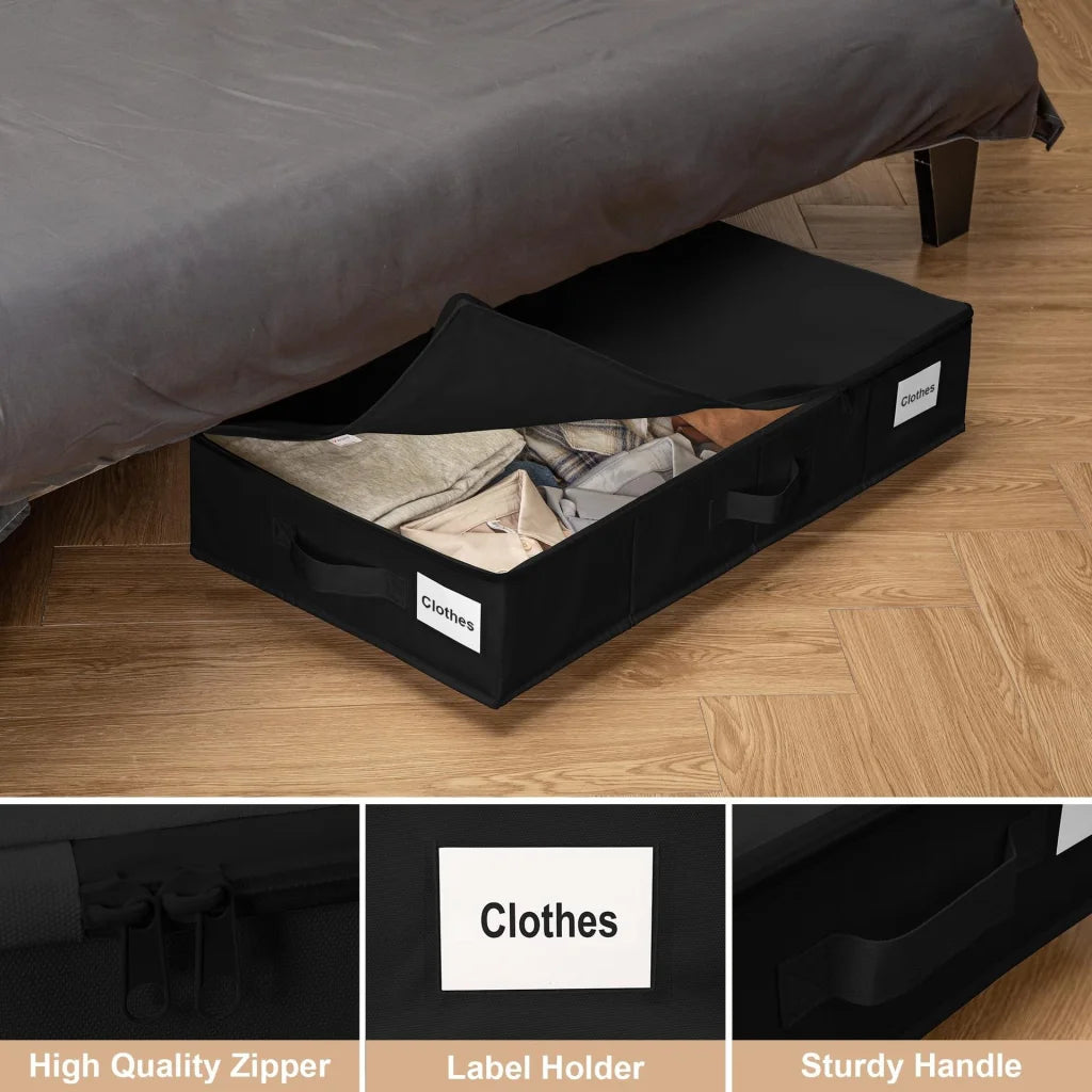 1 piece Black Size L Collapsible Underbed Storage Organizer