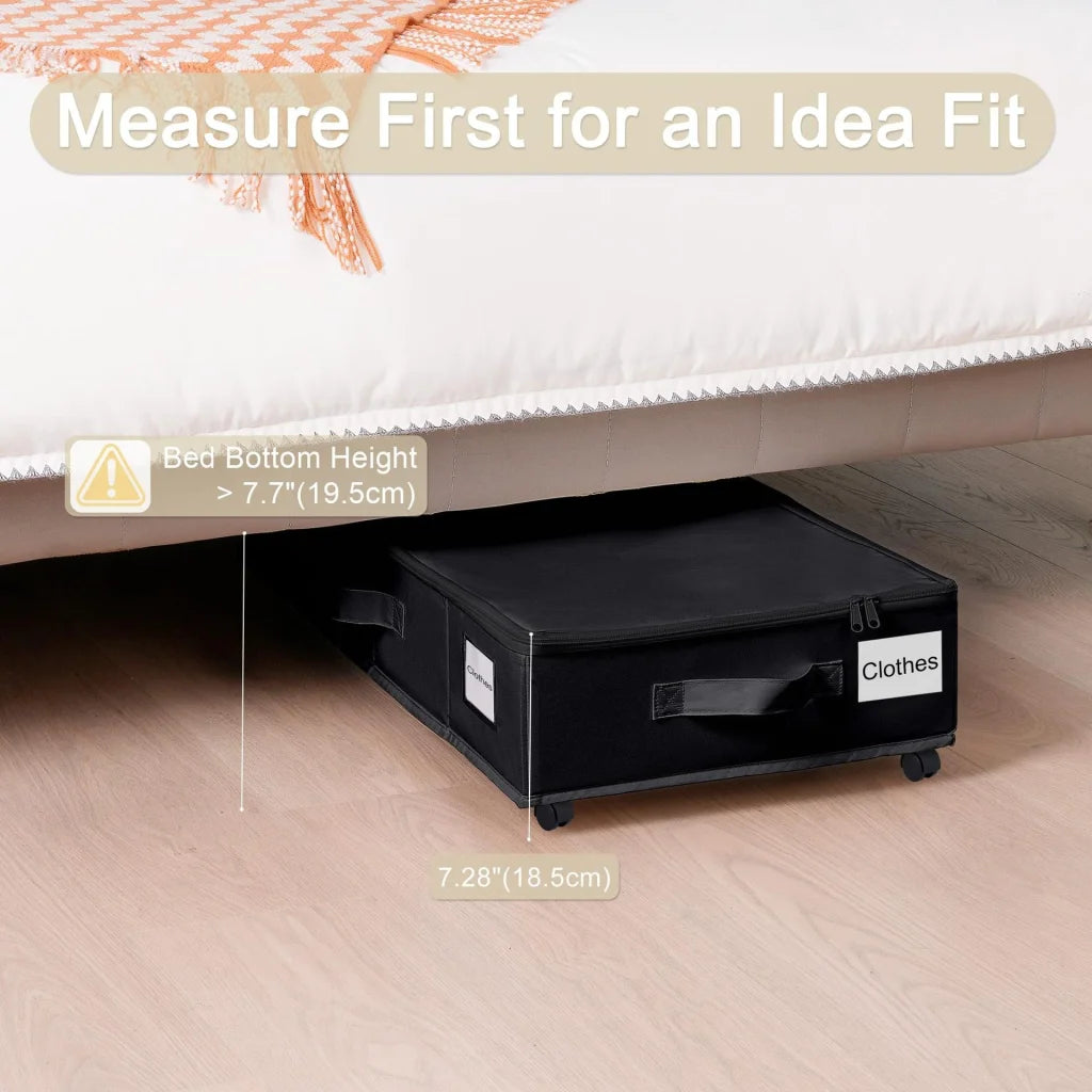 1 piece Black Size S Collapsible Underbed Storage Organizer