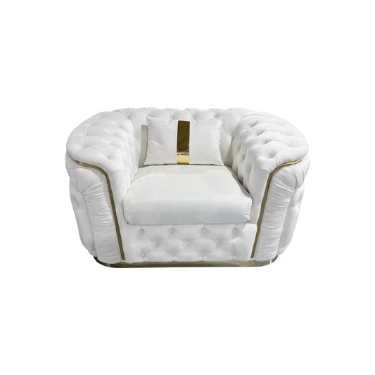 1 Seater Sofa Beige Velvet Fabric Solid Wood construction