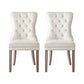 2 Dining Chairs Velvet 1 Set Beige