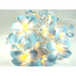 1 Set of 20 LED Tropical Blue Frangipani Flower Battery 3m