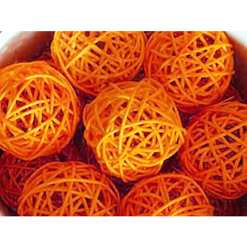 1 Set of Orange 5cm Rattan Cane 20 Ball Battery Powered 3m