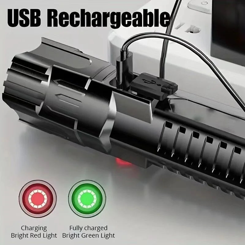 1 USB rechargeable flashlight ultra-bright LED handheld