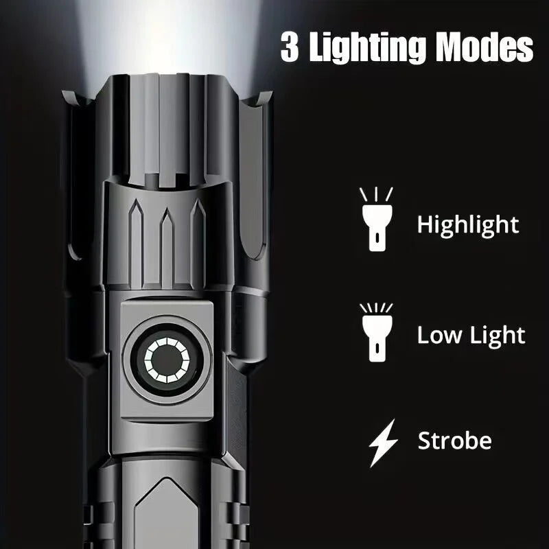 1 USB rechargeable flashlight ultra-bright LED handheld
