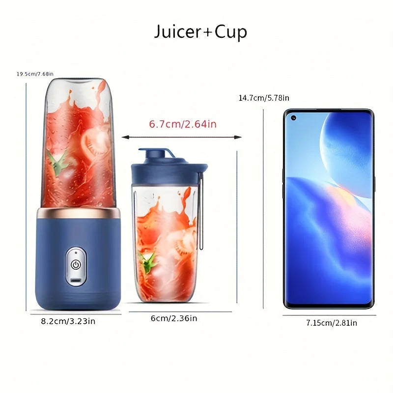 1 x Portable USB Blue Rechargeable Juicer Cup,Portable