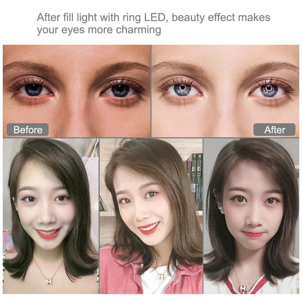 10.2 Selfie Beauty Light with Tripod Mount and Usb 3 Modes