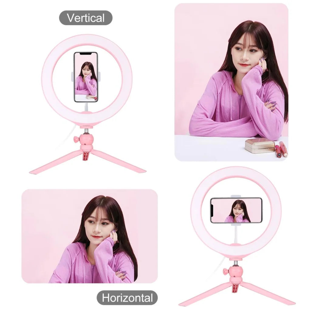 10.2 Selfie Beauty Light with Tripod Mount and Usb 3 Modes