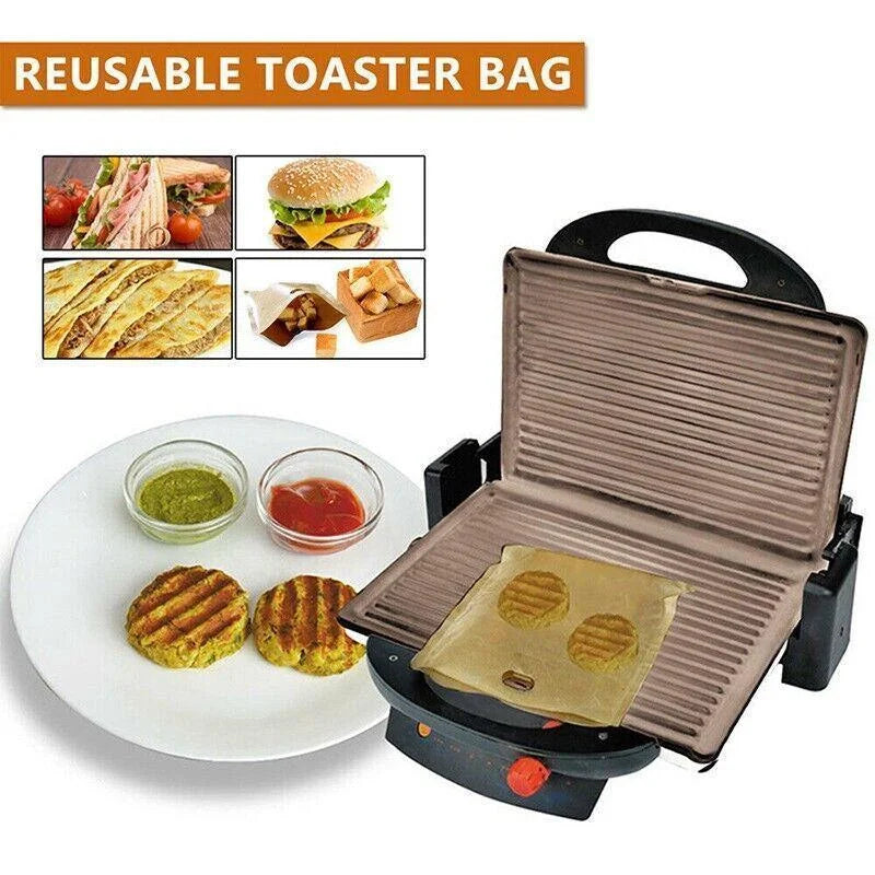 10-50Pcs Reusable Gluten-Free Toaster Bags for Sandwich