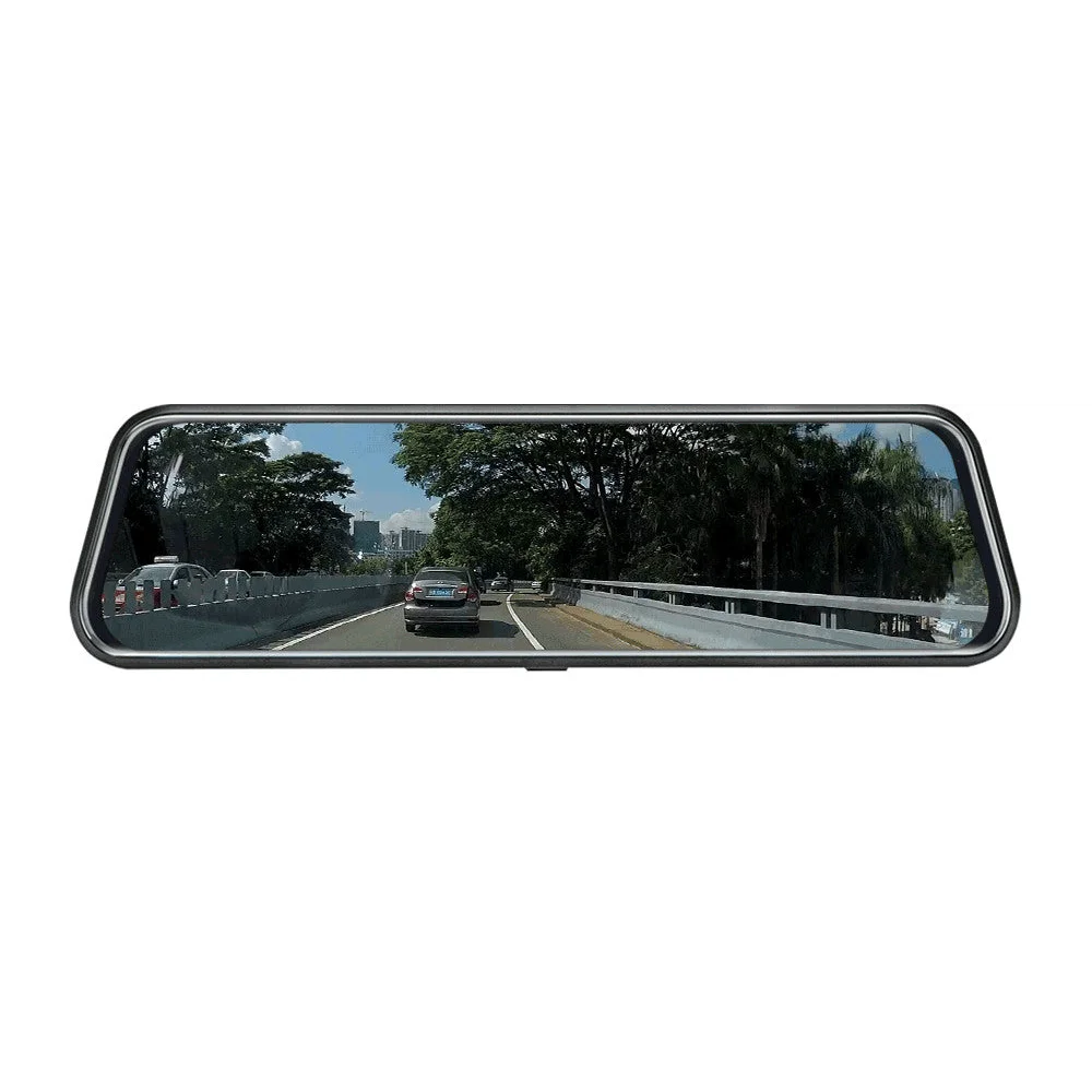 10-Inch Dual Lens Dash Cam Mirror - 1080P FHD Touch Screen