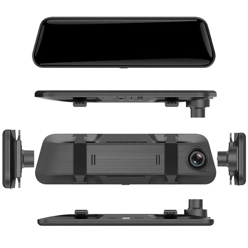 10-Inch Dual Lens Dash Cam Mirror - 1080P FHD Touch Screen