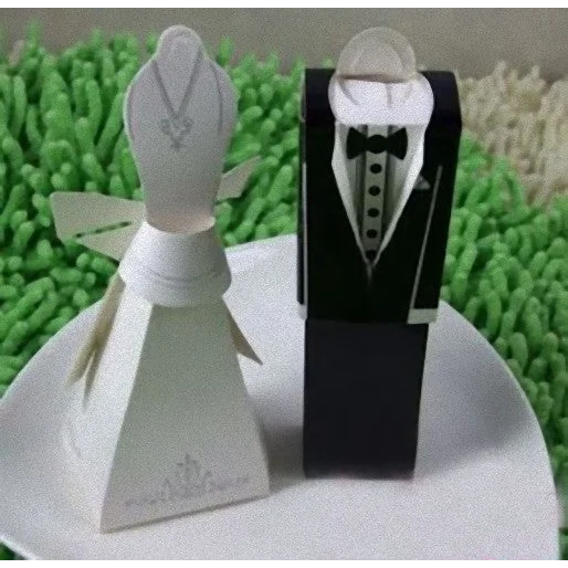 10 Pack of 5 Bride and 5 Groom Wedding Bridal Bomboniere