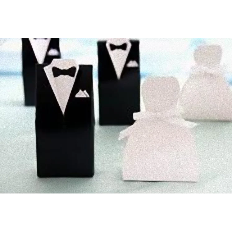 10 Pack of 5 Bride Gown and 5 Groom Tux Wedding Bridal