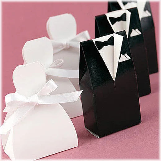 10 Pack of 5 Bride Gown and 5 Groom Tux Wedding Bridal