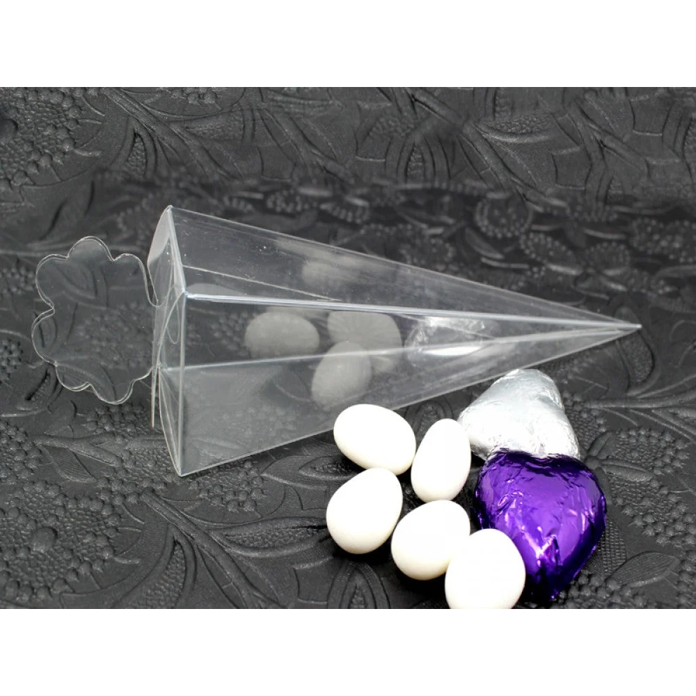 10 Pack of Clear Pyramid Triangle Shaped Small Clear Gift