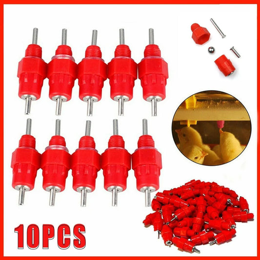 10 PCS Automatic Nipple Water Valves for Poultry and Duck