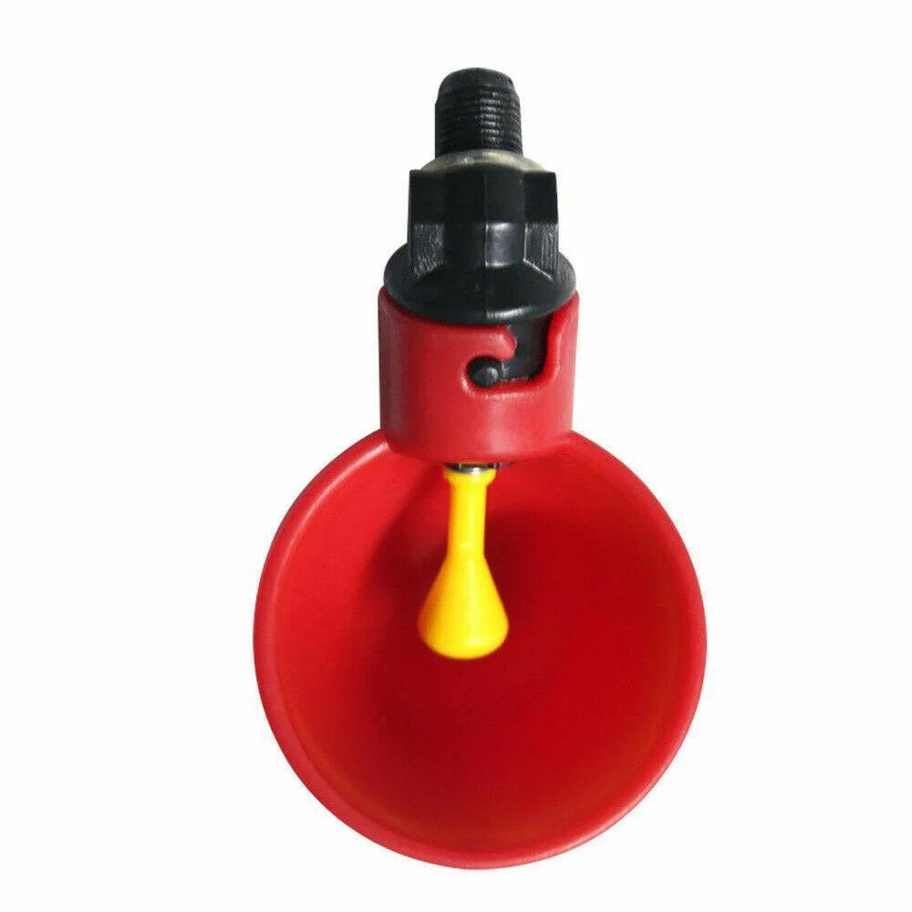 Automatic poultry waterer with caster wheels and side handle rail