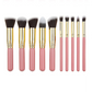 10-Piece Pink gold Makeup Brush Set - Large and Small