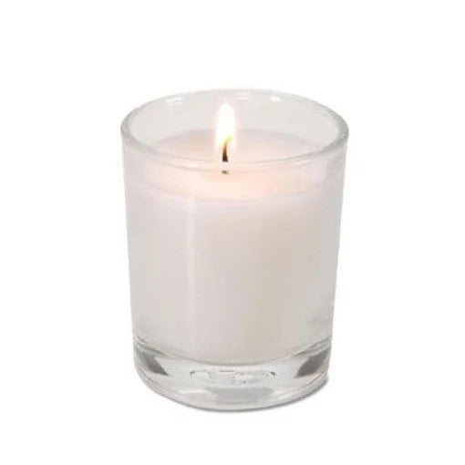 10 White Wax Clear Glass Holder Votive Candle - Wedding