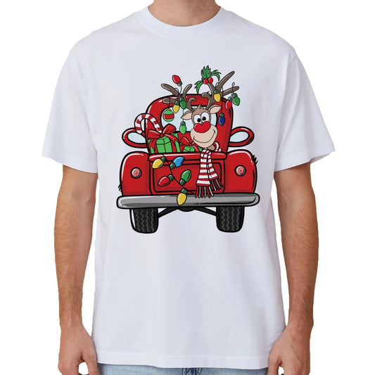 100% Cotton Christmas T-shirt Adult Unisex Tee Tops Funny