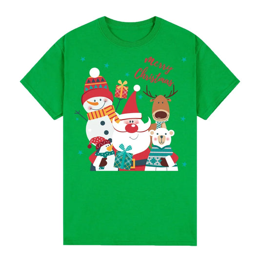 100% Cotton Christmas T-shirt Adult Unisex Tee Tops Funny
