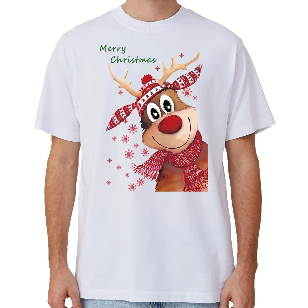 100% Cotton Christmas T-shirt Adult Unisex Tee Tops Funny
