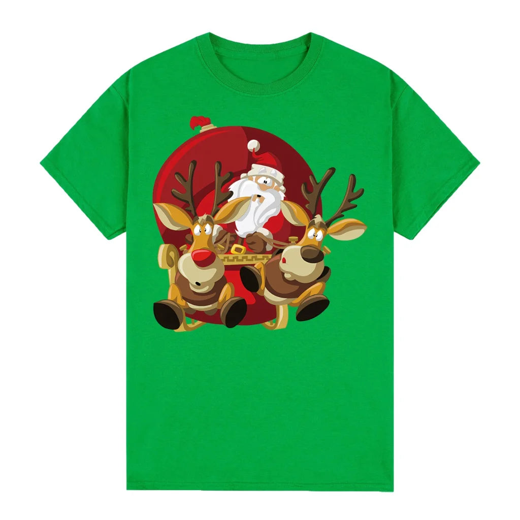 100% Cotton Christmas T-shirt Adult Unisex Tee Tops Funny