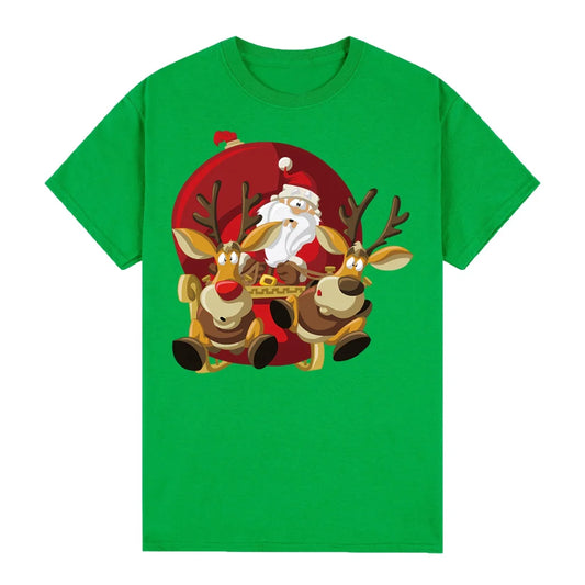 100% Cotton Christmas T-shirt Adult Unisex Tee Tops Funny