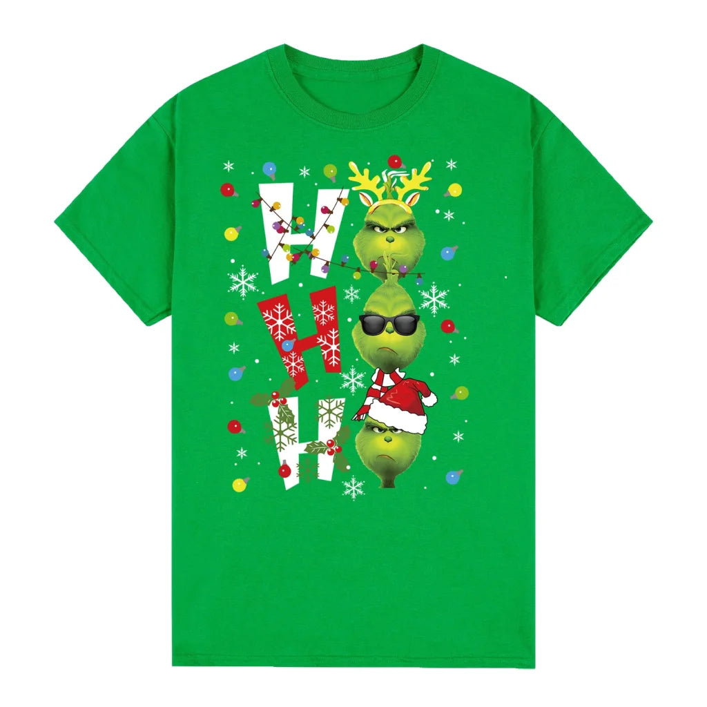 100% Cotton Christmas T-shirt Adult Unisex Tee Tops Funny