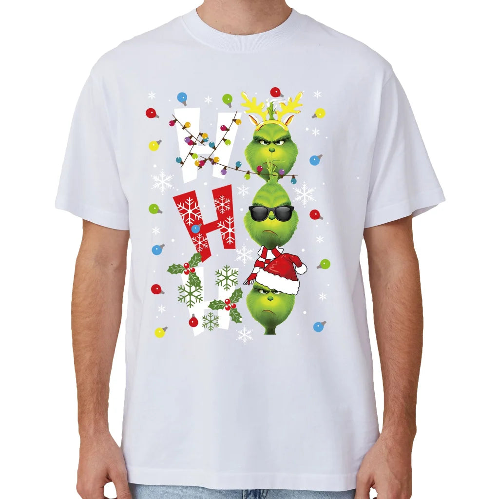 100% Cotton Christmas T-shirt Adult Unisex Tee Tops Funny