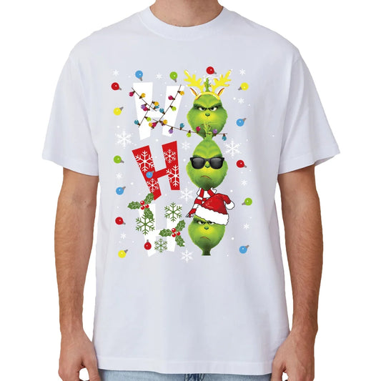 100% Cotton Christmas T-shirt Adult Unisex Tee Tops Funny