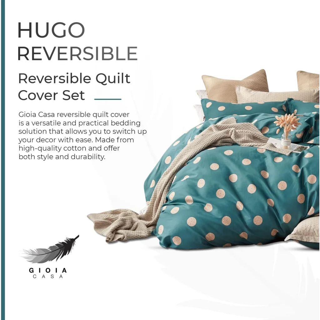 100% Cotton Hugo Reversible Printed Quilt Cover Set - Super