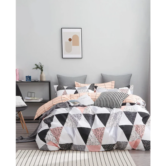 100% Cotton Reversible Quilt Cover Set - Annie - King Size