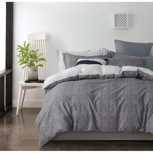 100% Cotton Reversible Quilt Cover Set - Gerry - Queen Size