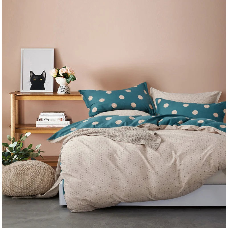 100% Cotton Reversible Quilt Cover Set - Hugo - King Size