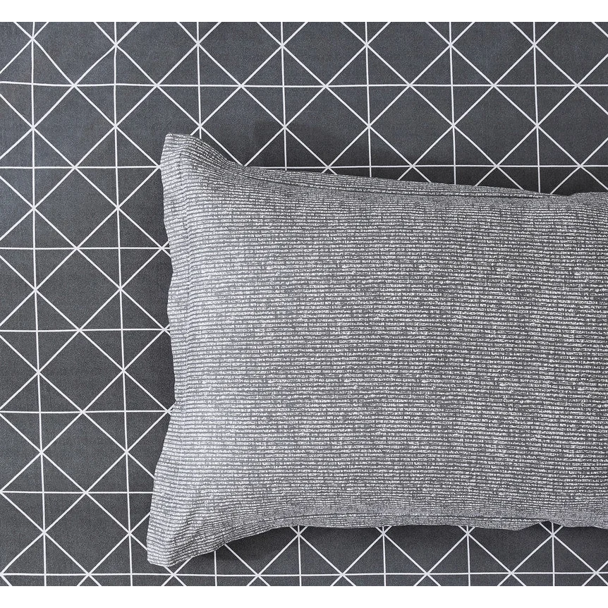 100% Cotton Reversible Quilt Cover Set - Manhattan - Queen