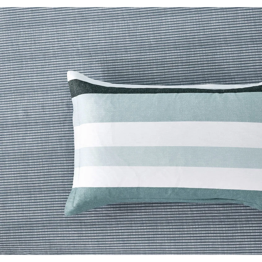 100% Cotton Reversible Quilt Cover Set - Nathan - Queen