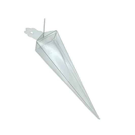 100 Pack Clear Pyramid Triangle Shaped Small Gift Box