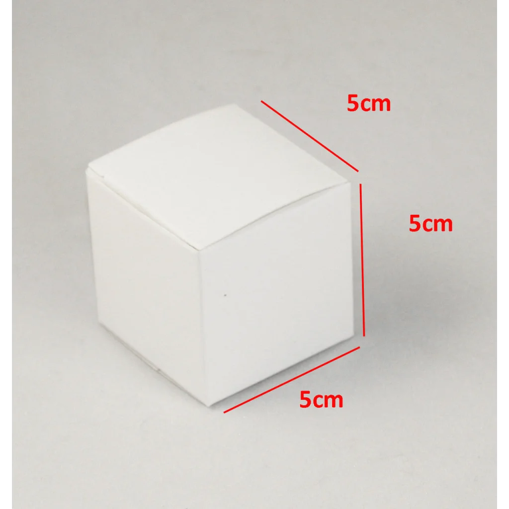 100 Pack White 5cm Square Cube Card Gift Box - Folding