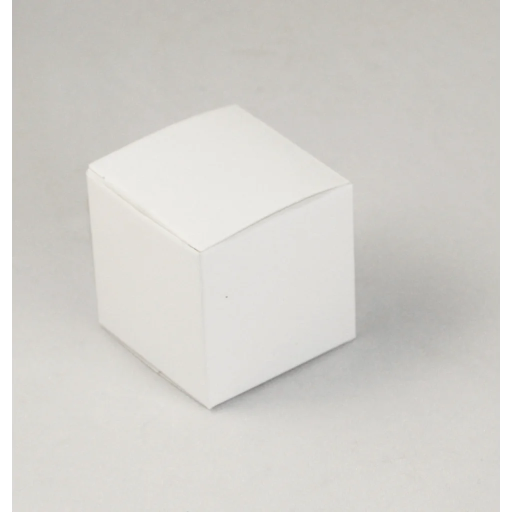100 Pack White 5x5x8cm Square Cube Card Gift Box - Folding