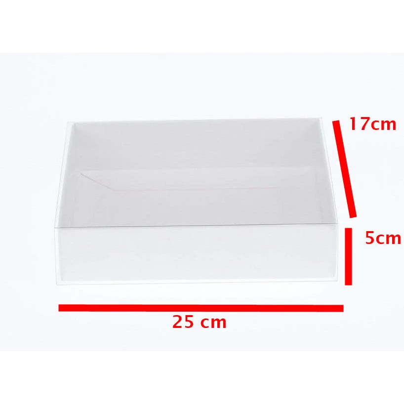 100 Pack White Card Box - Clear Slide-On Lid - 17x25x5cm