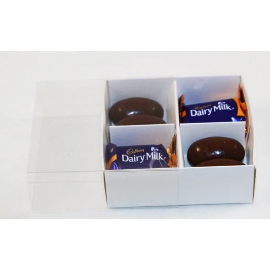 100 Pack White Card Chocolate Sweet Soap Gift Box - 4 Bay