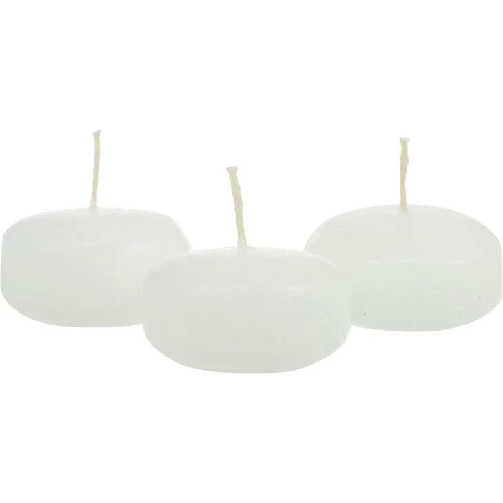 100 Pack White Wax Floating Candles - 8cm Wedding Party