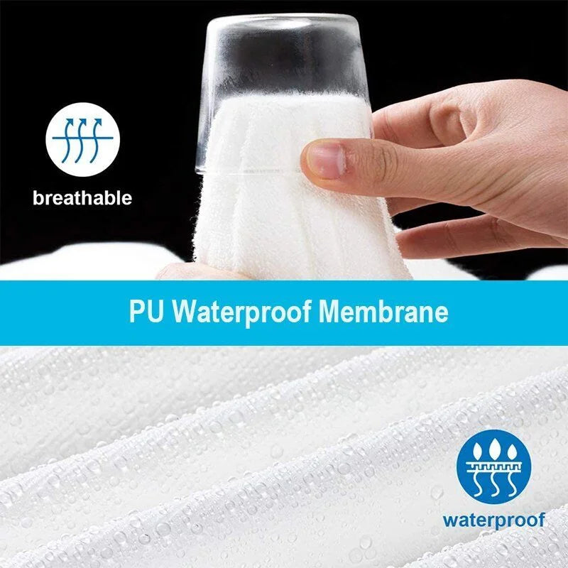 100% Terry Cotton Fitted Mattress Protector Waterproof